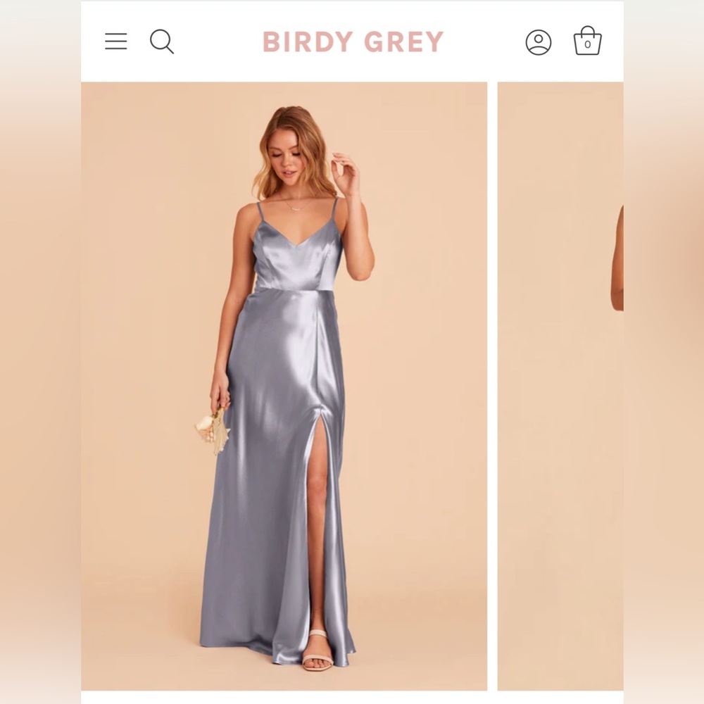 “Dusty Blue” formal dress. Birdy Grey. Small.